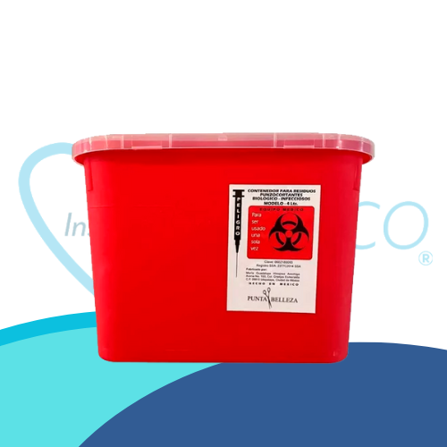 Bote de R.P.B.I. Rojo Capacidad de 7.6 Lt